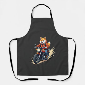 Funny T-Shirt, Shiba Inu, Motorcycle, Dog, Puppet, エプロン