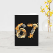 Funny Tabby Cats 6 7 Meme Six Seven Love Alley Cat カード (黄色い花)