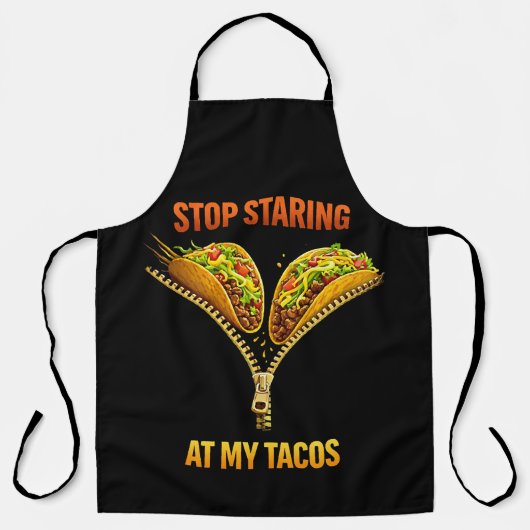 Funny Taco Lover Stop Staring エプロン (正面)
