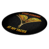 Funny Taco Lover Stop Staring カッティングボード (角)