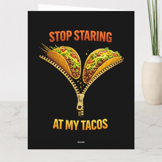 Funny Taco Lover Stop Staring カード (裏面)