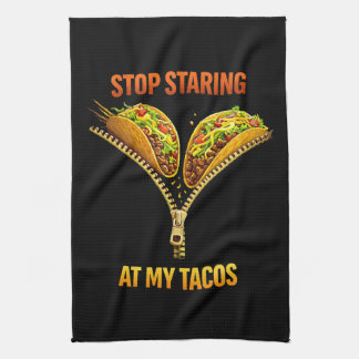 Funny Taco Lover Stop Staring キッチンタオル
