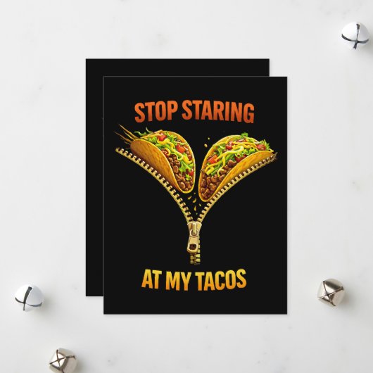 Funny Taco Lover Stop Staring シーズンカード (正面/裏面インサイチュ)