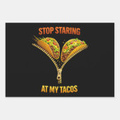 Funny Taco Lover Stop Staring ラッピングペーパーシート (正面2)