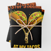 Funny Taco Lover Stop Staring ラッピングペーパーシート (インサイチュ)