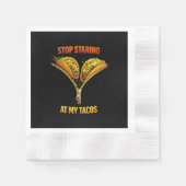 Funny Taco Lover Stop Staring 縁ありカクテルナプキン (正面)