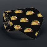 Funny Taco Mexican Food Pattern Black ネクタイ<br><div class="desc">This funny taco pattern black tie is perfect for the mexican food lover in your life. The illustrated spicy tacos are a humorous touch to a fancy piece of clothing.</div>