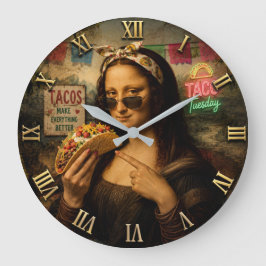 Funny Taco Mona Lisa ラージ壁時計