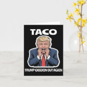 Funny Taco Scared Trump Always Chickens Out  カード (黄色い花)