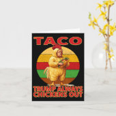 Funny Taco Trump Always Chickens Out T.a.c.o 3  カード (黄色い花)