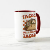 Funny Tacocat Palindrome Retro Cinco De Mayo マグカップ (正面右)