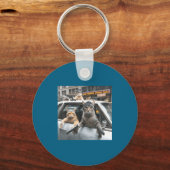 Funny Tactical Cat Meme Military Style  キーホルダー (正面)