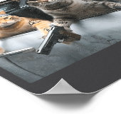 Funny Tactical Cat Meme Military Style  ポスター (角)