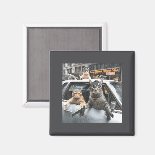 Funny Tactical Cat Meme Military Style  マグネット (正面/裏面)