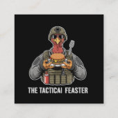  Funny Tactical Feaster Turkey Soldier Thanksgivin スクエア名刺 (裏面)