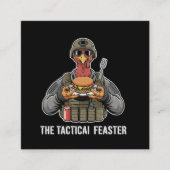 Funny Tactical Feaster Turkey Soldier Thanksgivin スクエア名刺 (正面)