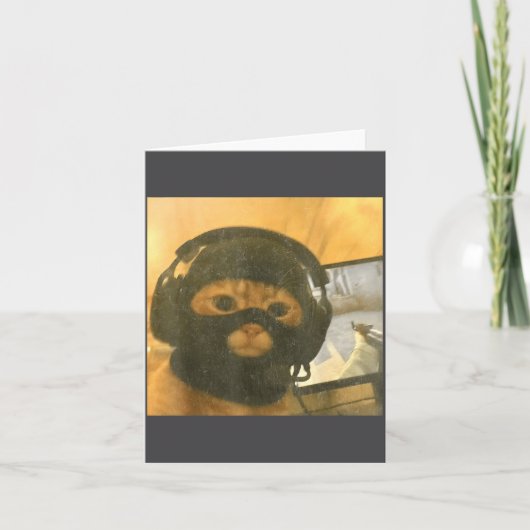 Funny Tactical Gamer Cat Meme Graphic  カード (正面)