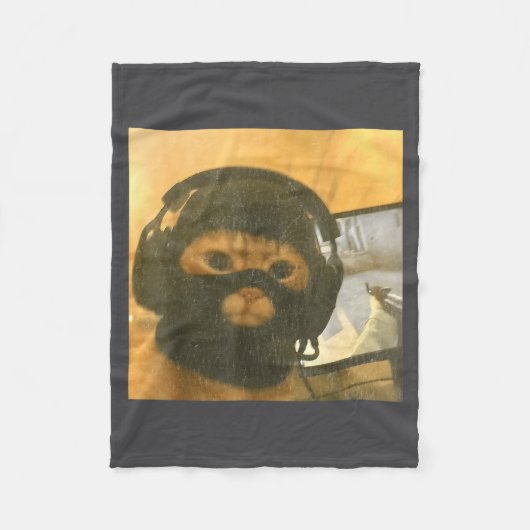 Funny Tactical Gamer Cat Meme Graphic  フリースブランケット (正面)