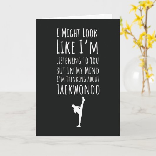 Funny Taekwondo Card Martial Arts Fighting Fighter カード (黄色い花)