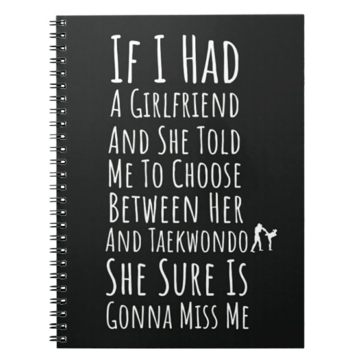 Funny Taekwondo Gifts For Him Martial Arts Men Boy ノートブック (正面)