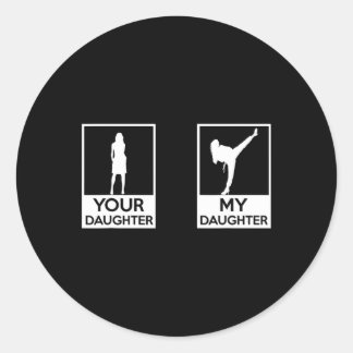 Funny Taekwondo Mom Dad Martial Arts Karate-girls  ラウンドシール
