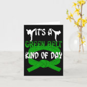 Funny Taekwondo Shirt Karate Its A Green Belt Kind カード (黄色い花)