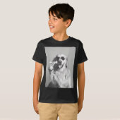 Funny Tail Dog Golden Retriever With Sungles Marti Tシャツ (正面フル)