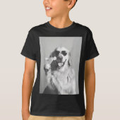 Funny Tail Dog Golden Retriever With Sungles Marti Tシャツ (正面)