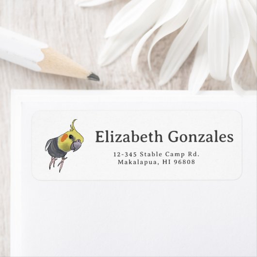 Funny Talking Grey Cockatiel Hello Pretty Bird ラベル (インサイチュ)