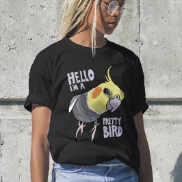 Funny Talking Grey Cockatiel Hello Pretty Bird Tシャツ