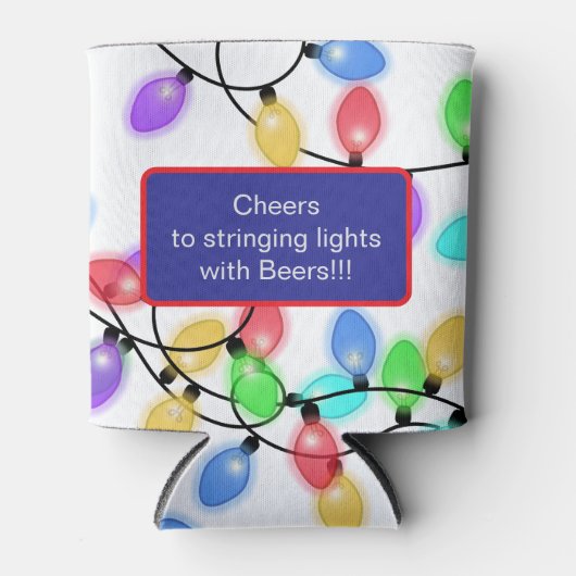 Funny Tangled Christmas Lights 缶クーラー (正面)
