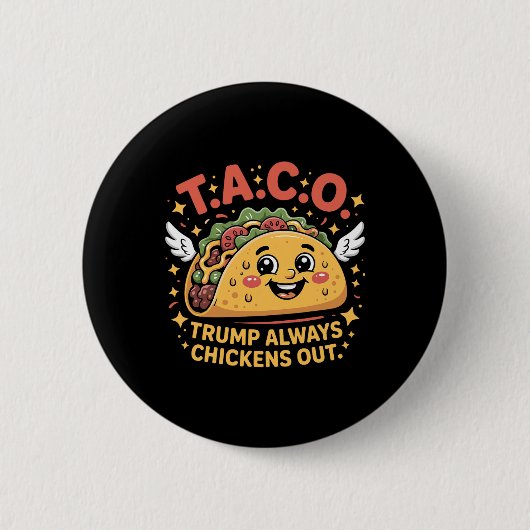 Funny Tariffs Meme Sarcastic Taco Trump Always Chi 缶バッジ (正面)