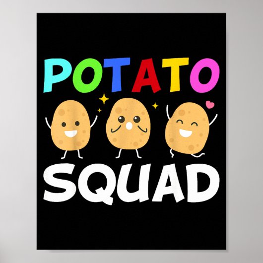 Funny Tato Squad Vegetable Chip Eater French Fries ポスター (正面)