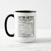 Funny Tattoo Artist Nutrition Facts Body Art Lover マグカップ (左)