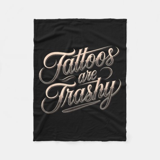 Funny Tattooed Mom Retro Tattoos Are Trashy So Is  フリースブランケット (正面)