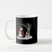 Funny Tbull Dog In The Snow Tree Christmas Winter コーヒーマグカップ (左)
