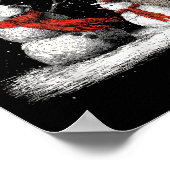 Funny Tbull Dog In The Snow Tree Christmas Winter ポスター (角)