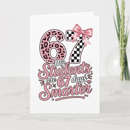 Funny Teacher 67 Days Smarter Students Classroom カード (正面)