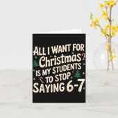 Funny Teacher Christmas Students Saying 6-7 67 Six カード (黄色い花)