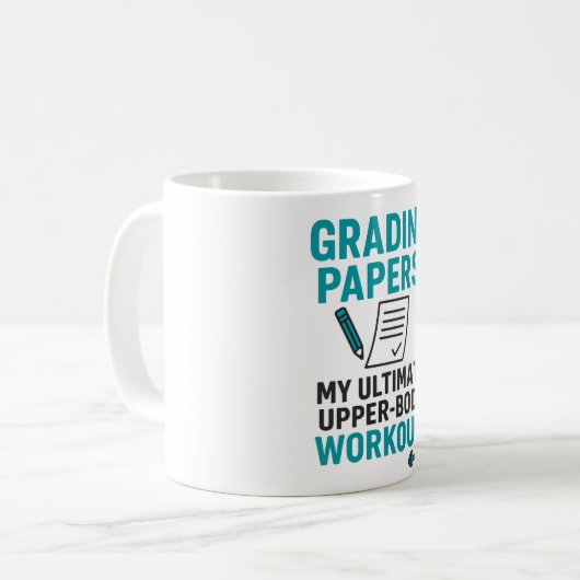 Funny Teacher Coffee Mug – "Grading Papers コーヒーマグカップ (正面左)