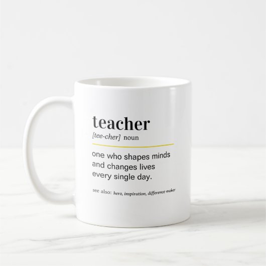 Funny Teacher Definition Gift コーヒーマグカップ (左)