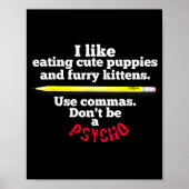 Funny Teacher English Use Commas Dont Be A Psycho  ポスター (正面)