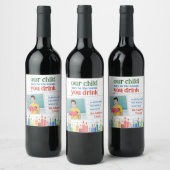 Funny Teacher Gift Wine Bottle Label  ワインラベル (ボトル)