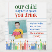 Funny Teacher Gift Wine Bottle Label  ワインラベル (シングルラベル)