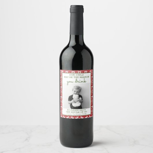 Funny Teacher Gift Wine Label - Christmas Gift ワインラベル (正面)