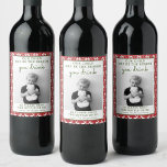 Funny Teacher Gift Wine Label - Christmas Gift ワインラベル<br><div class="desc">Show all those care givers and teachers how much you appreciate them this holiday season! Easily edit all the wording and the photo on this lovely wine label.</div>