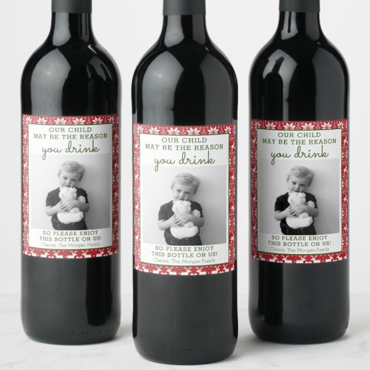 Funny Teacher Gift Wine Label - Christmas Gift ワインラベル