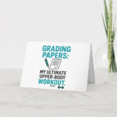 Funny Teacher Greeting Card – “Grading Papers サンキューカード (裏面)
