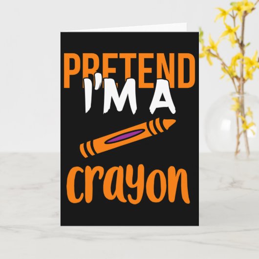 Funny Teacher Pretend I'm A Crayon Halloween Gift  カード (黄色い花)