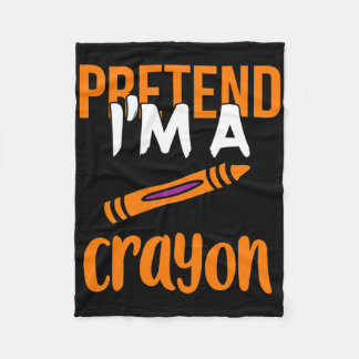Funny Teacher Pretend I'm A Crayon Halloween Gift  フリースブランケット